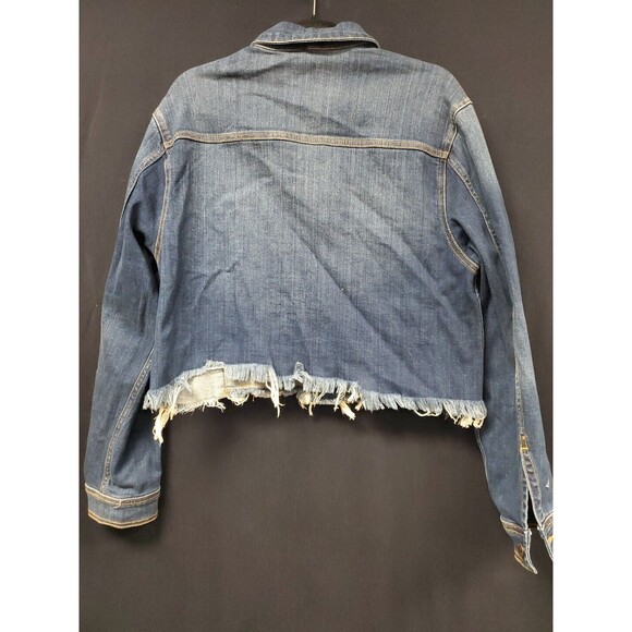 Hidden Jeans Jacket Embroidered Hummingbird Cropped Denim Large Boho - Anthro ✅ - Picture 2 of 9